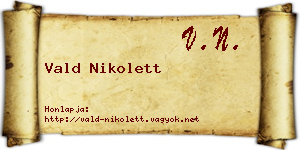 Vald Nikolett névjegykártya